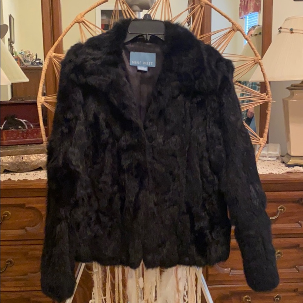 Vintage Nine West rabbit fur coat